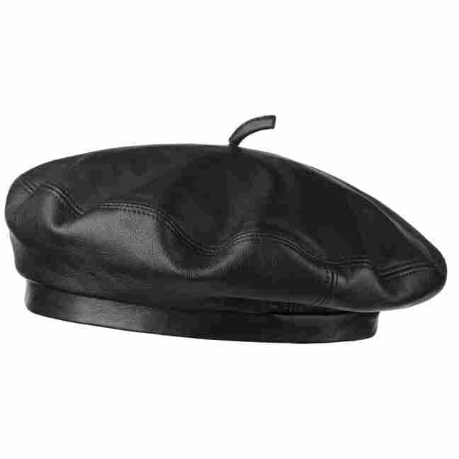 black vinyl beret