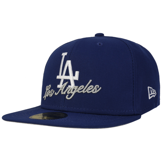 LA Script New Era 59Fifty Hat (LA DODGERS COLORS GRAY UNDER BRIM)